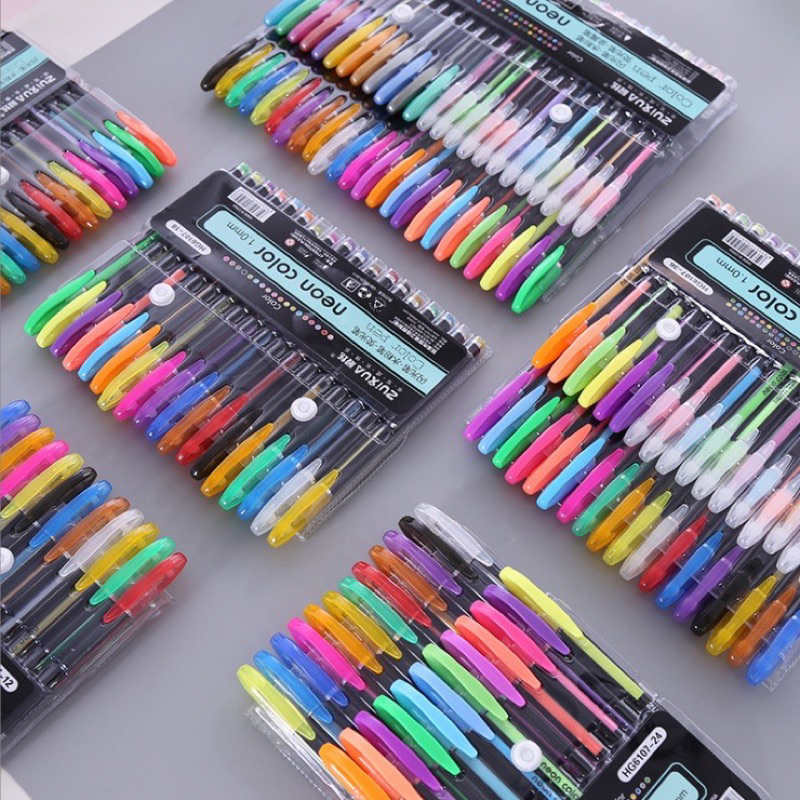 

Set Pulpen Warna-Warni Zuixua 12 PCS / Pulpen Gel Glitter / Pen Gel Color