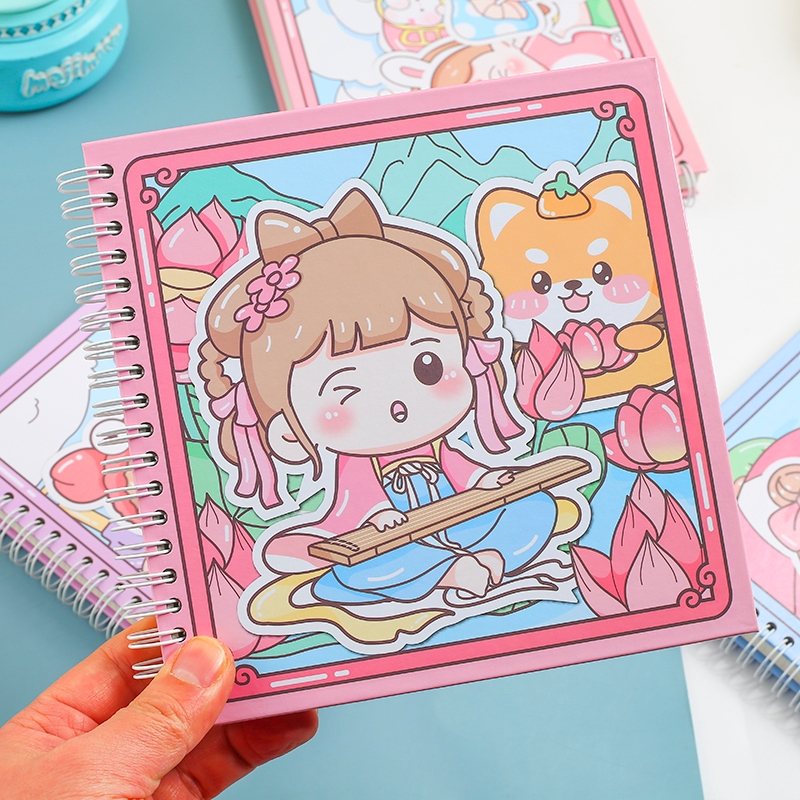 

Buku catatan karakter kartun Buku Jurnal aesthetic Notebook mini kawaii Agenda diary notepad korea Buku tulis ring lucu sekolah pelajar Scrapbook jurnal handbook
