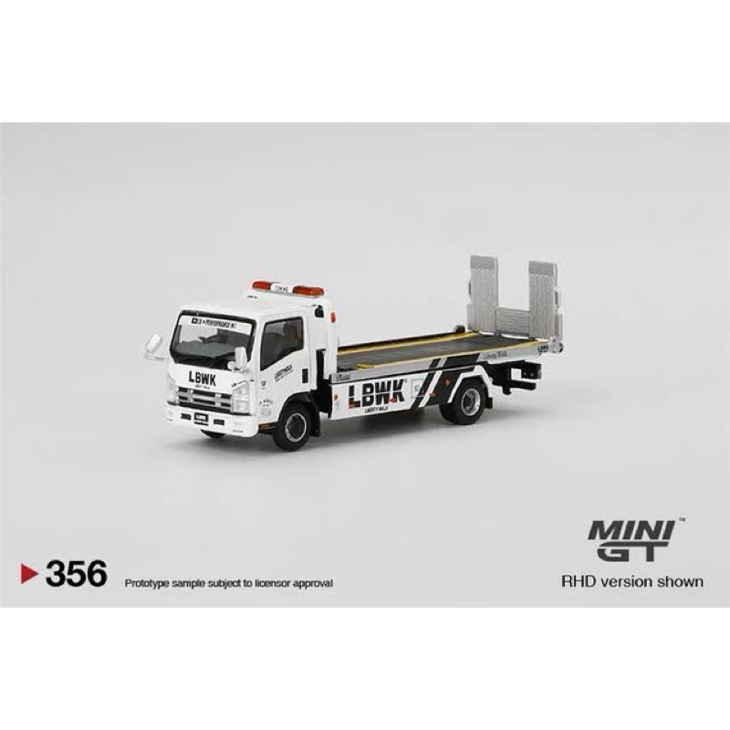 Mini GT 356 292 Isuzu N Series Vehicle Transporter Liberty Walk LBWK White Black Minigt