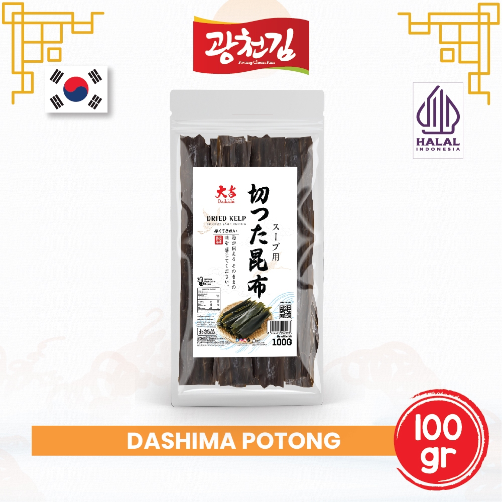 

Kombu / Konbu / Dashima Potong/ Kelp Dashi / Rumput Laut Kaldu / Kuah Ramen / Dry Seaweed Dashi / Kuah Miso 100 gram