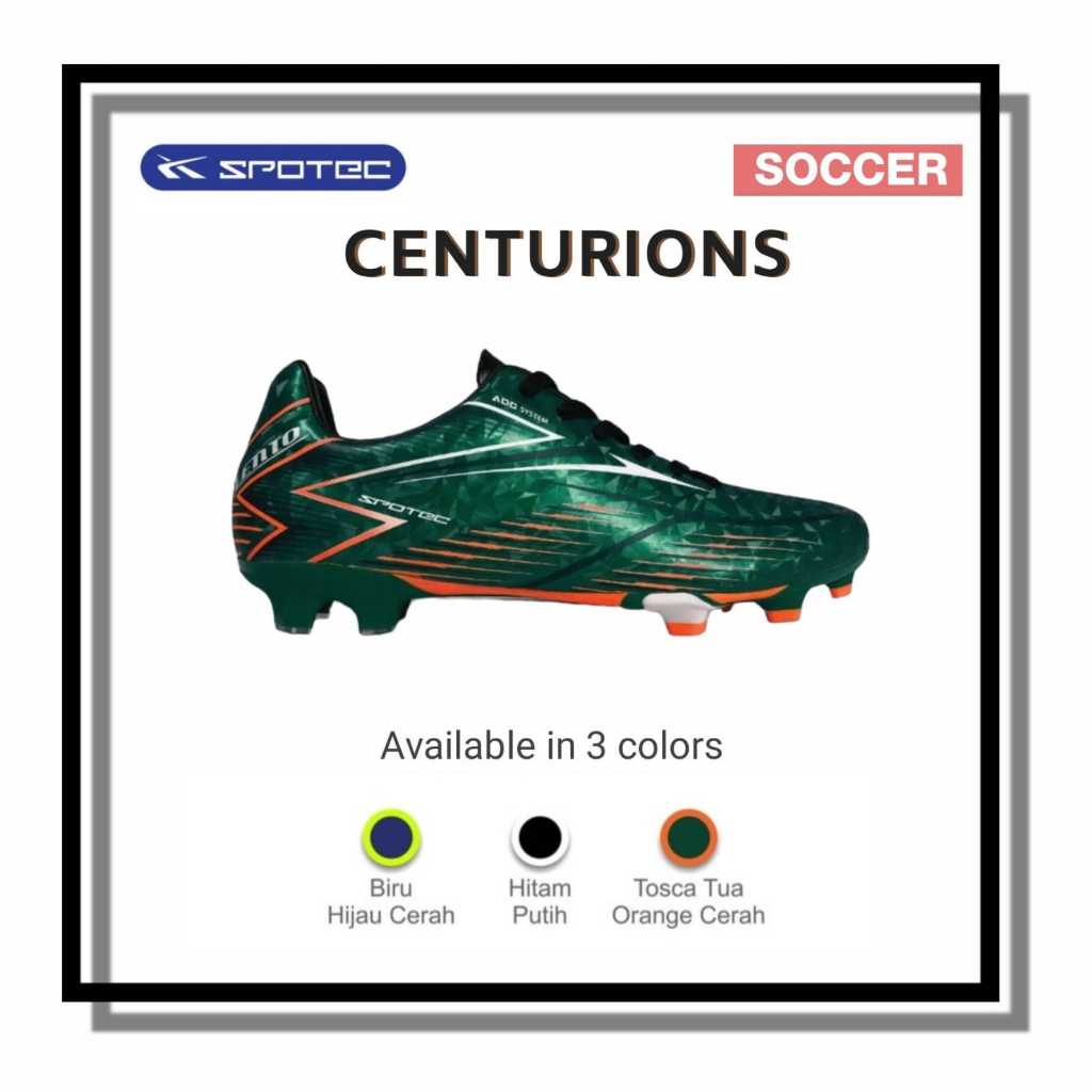 SPOTEC Sepatu SOCCER CENTURIONS Warna Tosca Tua - Oranye