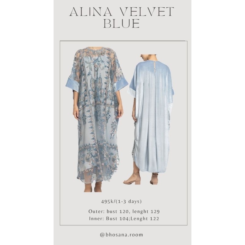 sewa dress blue baby blue pesta kondangan wisuda prewedding pengajian