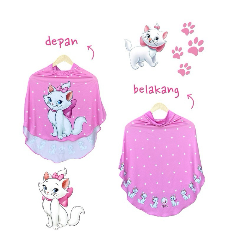 BERGO PRINTING INSTAN ANAK MOTIF KUCING / HIJAB INSTAN ANAK / HIJAB KARAKTER LUCU