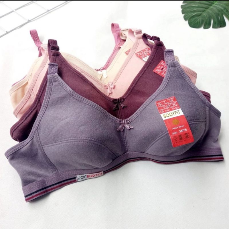BRA SPORT WANITA BODY FIT/BH WANITA SPORT KEKINIAN POLOS NON BUSA