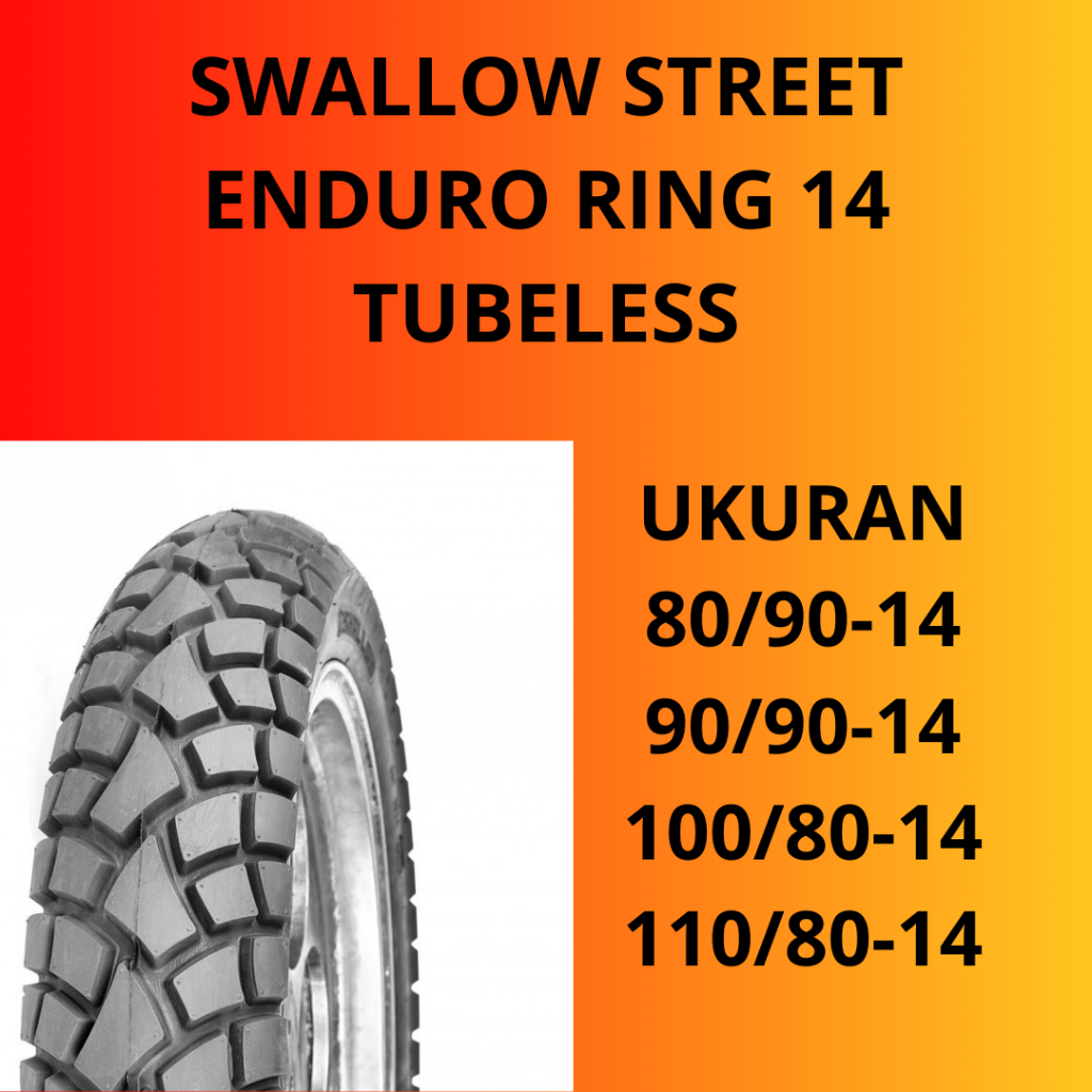 Swallow Street Enduro Ban Motor Ring 14 100/80 110/80 Ban Ring 14 Ban Tubles