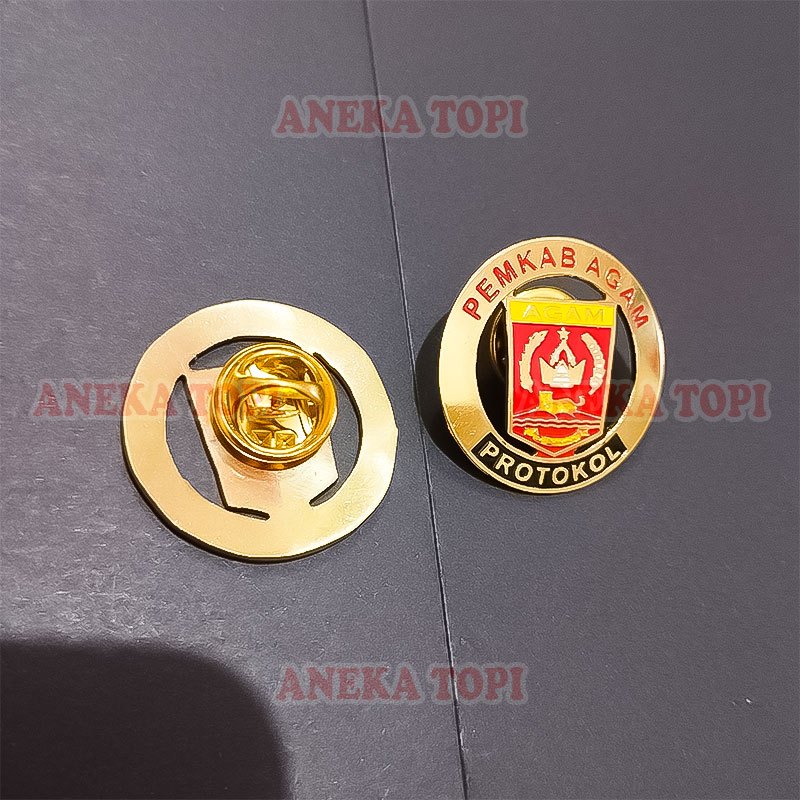 Pin Protokol Daerah Pin Bros Protokol Pemkab Agam Pin Protokol Bulat - Aneka Topi