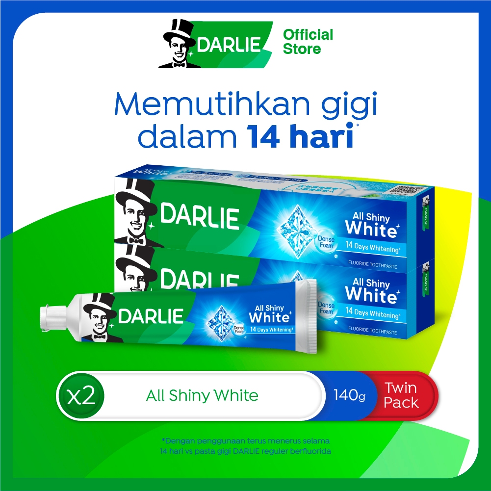 DARLIE All Shiny White Pasta Gigi 140 gr - Twin Pack Isi 2 Pcs - (Variasi)
