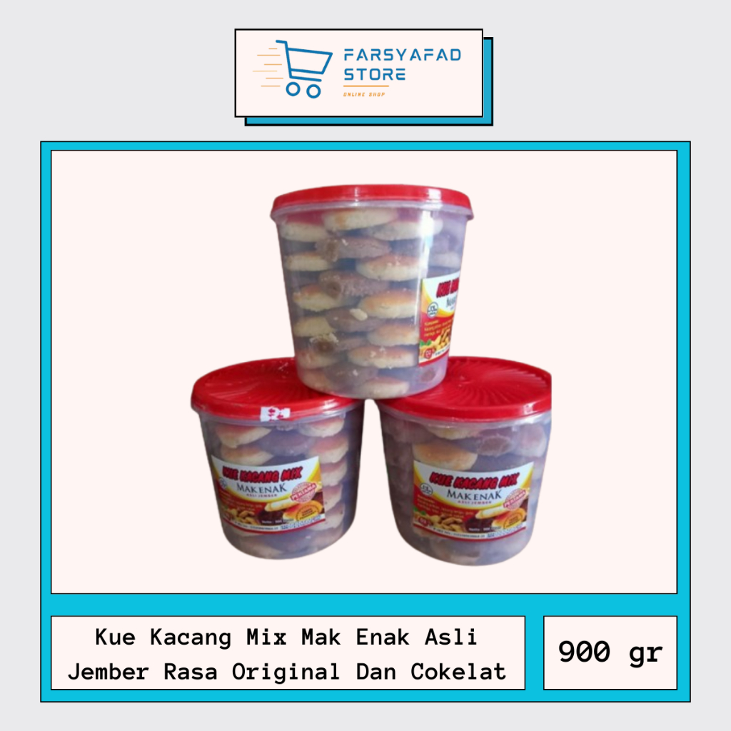 

Kue Kering Kue Kacang Mix Mak Enak Asli Jember Rasa Original Dan Cokelat Ukuran 900 gr