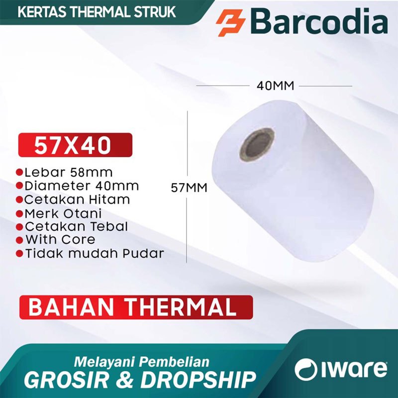 

Kertas Thermal 57x38 Kertas Thermal 58mm Ecer