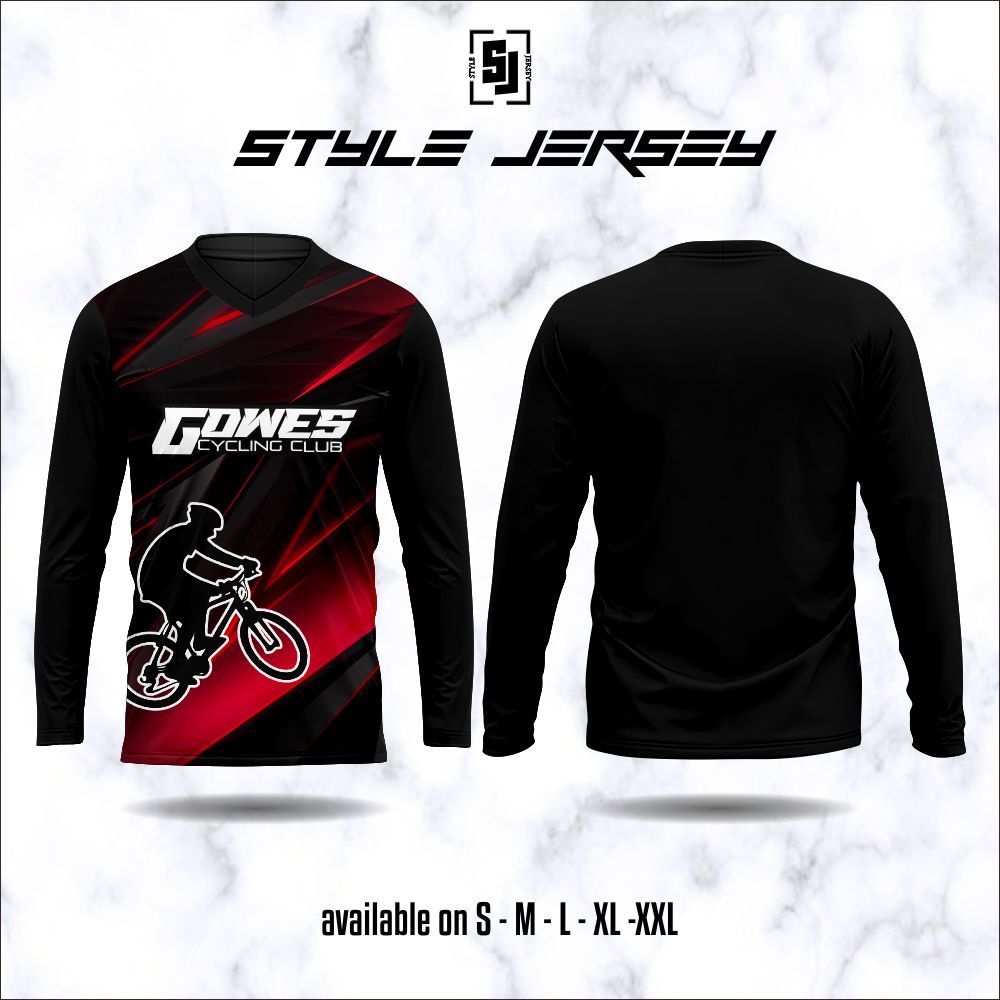 Jersey Gowes Lengan Panjang Pria 197 Baju Kaos Jersey Sepeda Gowes Trail Downhill Balap Lengan Panja