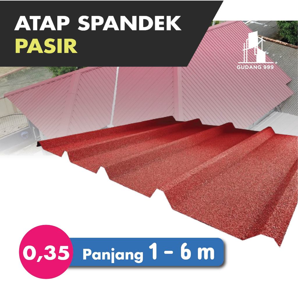 Spandek Pasir / Spandek 0,35mm  / Atap Spandeck / Spandek Gelombang Warna