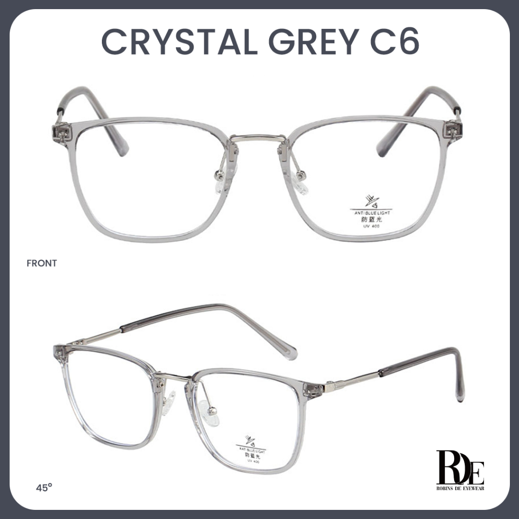 Robins kacamata Anti Radiasi Komputer Frame Kacamata Kotak Bisa Minus Photocromic Bluecromic Fashion Terbaru Wanita S11968-C6