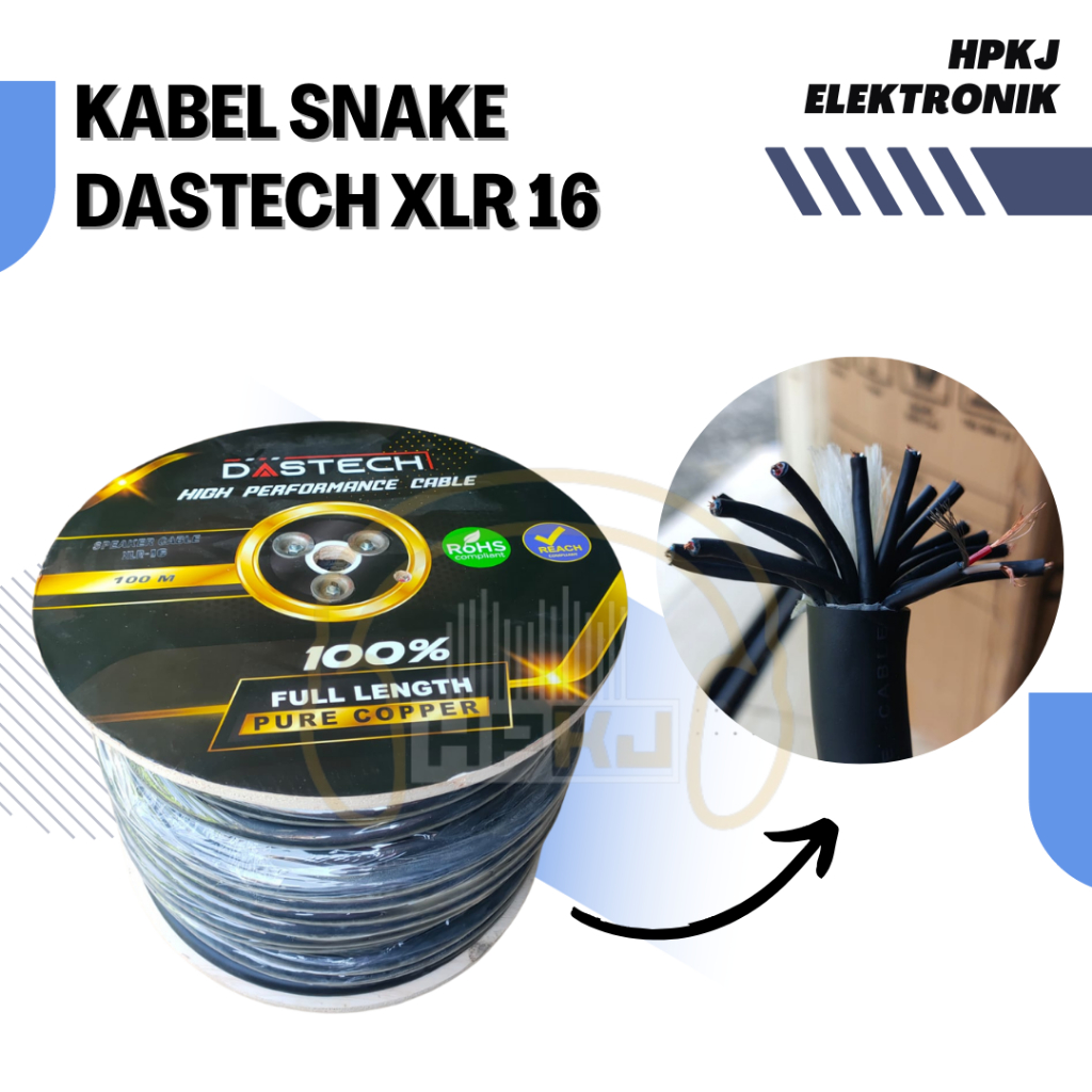 KABEL SNAKE 16CH DASTECH kabel snake 16 channel merk DASTECH XLR 16