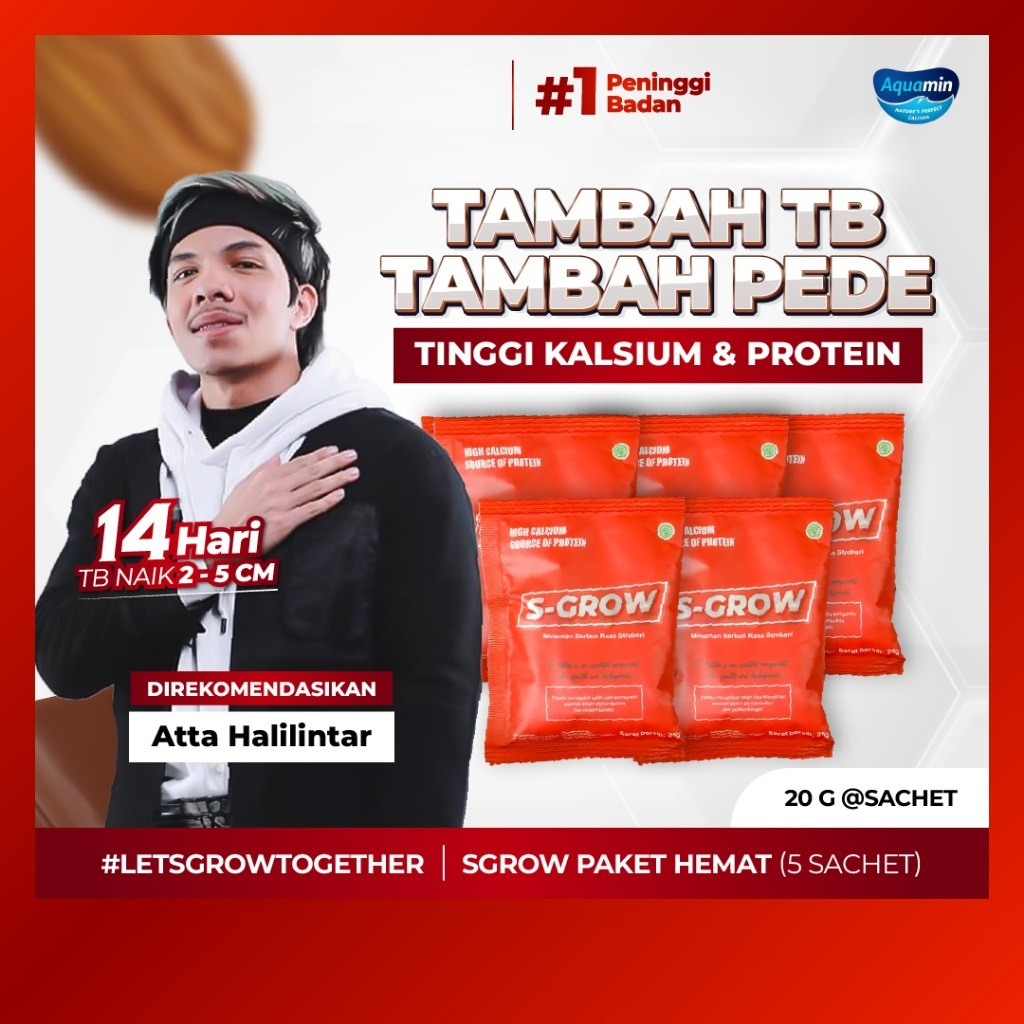 S-GROW Peninggi Badan Terbaik - Isi 5 Sachet