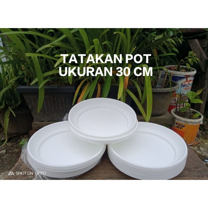 promo 12 pcs Tatakan pot bunga ukuran 30 cm warna putih tatakan pot taman kebun