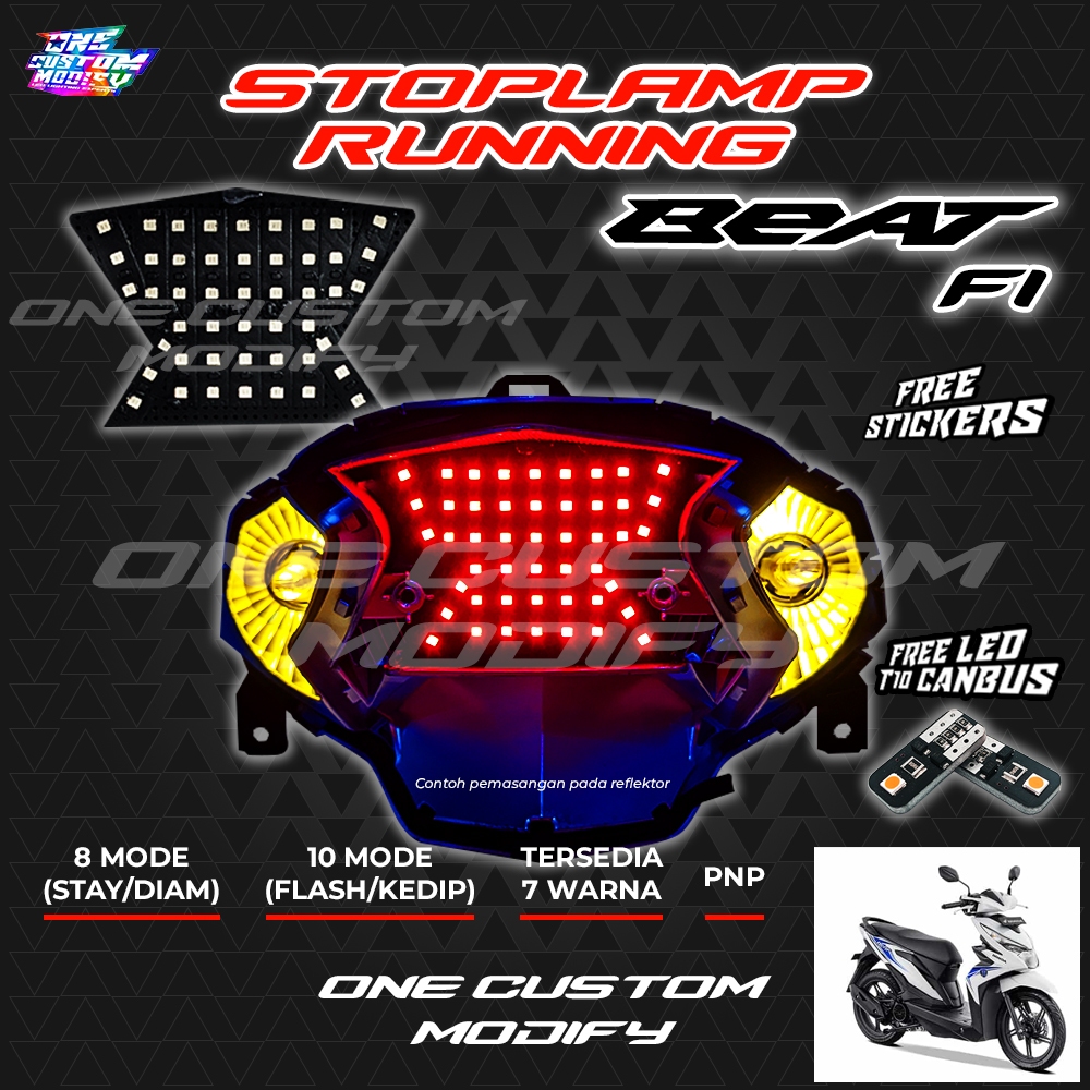 STOPLAMP RUNNING BEAT FI ESP LAMPU LED REM BELAKANG MOTOR VARIASI ONE CUSTOM MODIFY