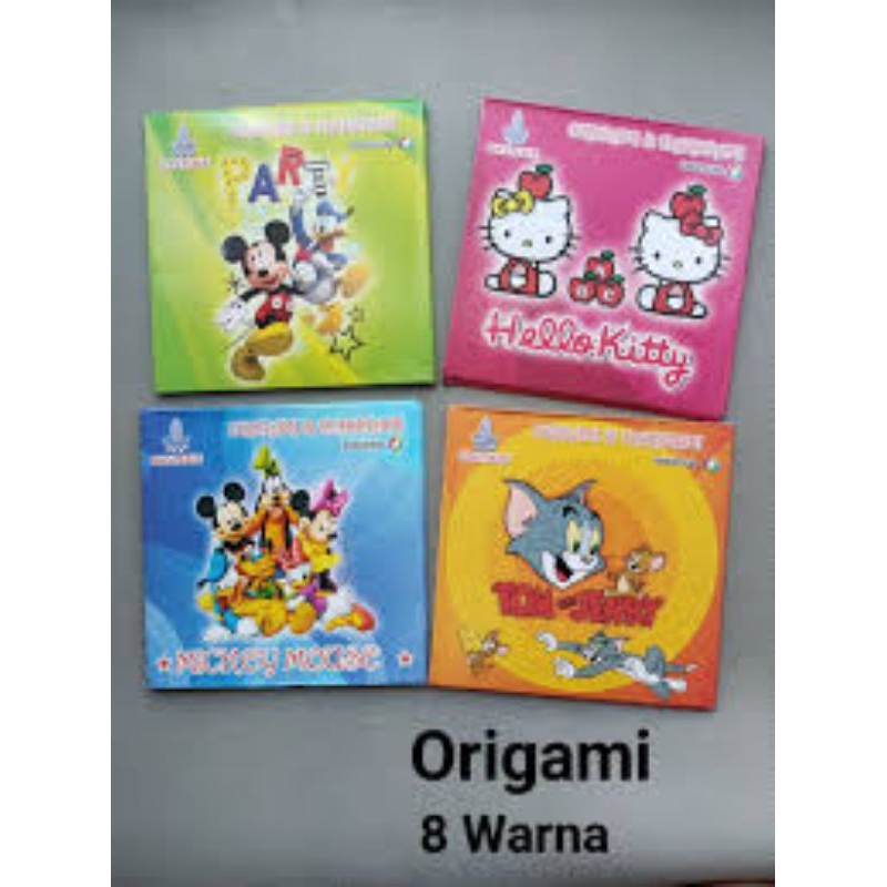 

origami paper olympic kertas lipat 8 warna ukuran 15x15 cm