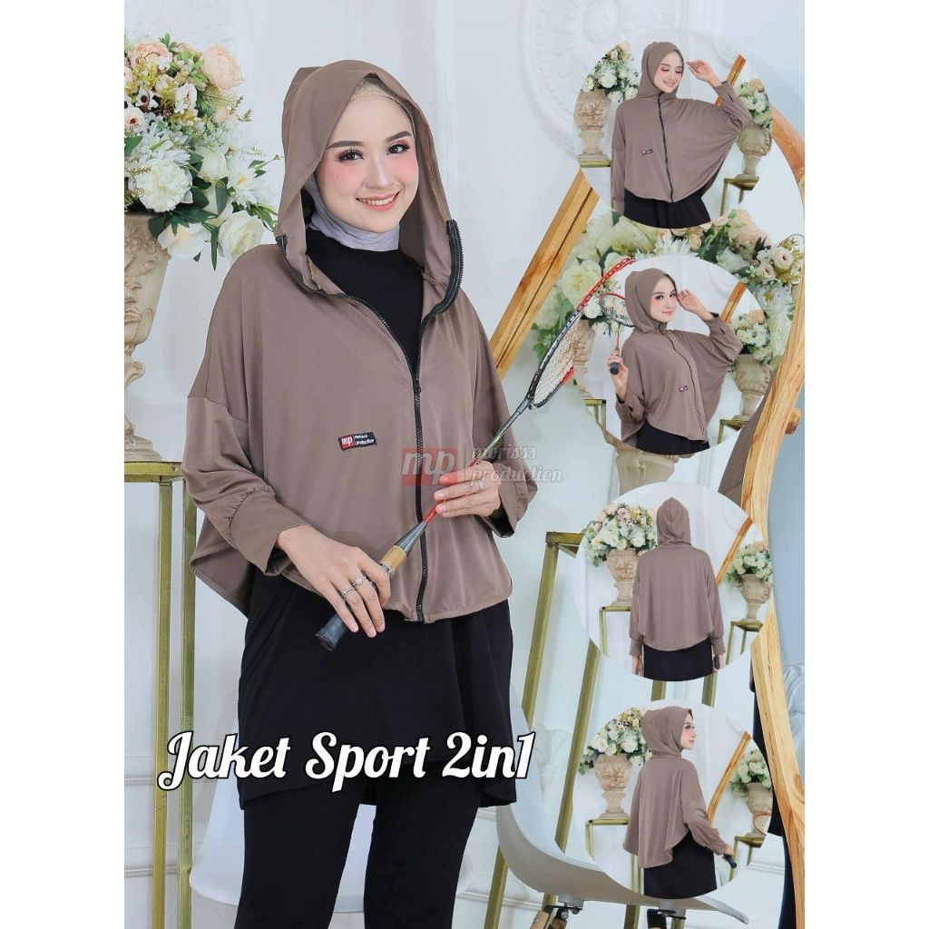 HIJAB SPORT 2IN1 KERUDUNG INSTAN SPORT JILBAB ROMPI OLAHRAGA TERBARU