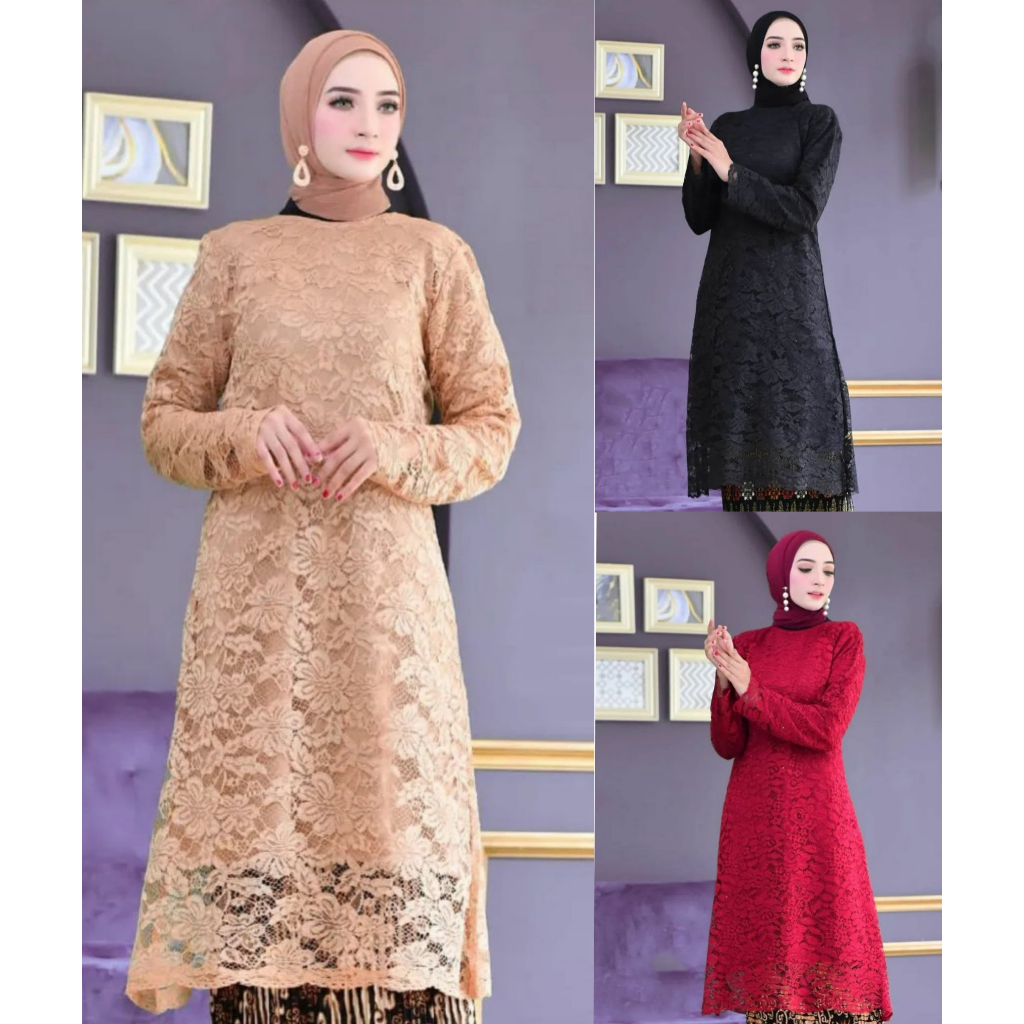 Atasan Kebaya Tunik Brokat/Kebaya Seragam Pesta/Kebaya Kondangan/Kebaya Mewah/Kebaya Murah/Kebaya Tu