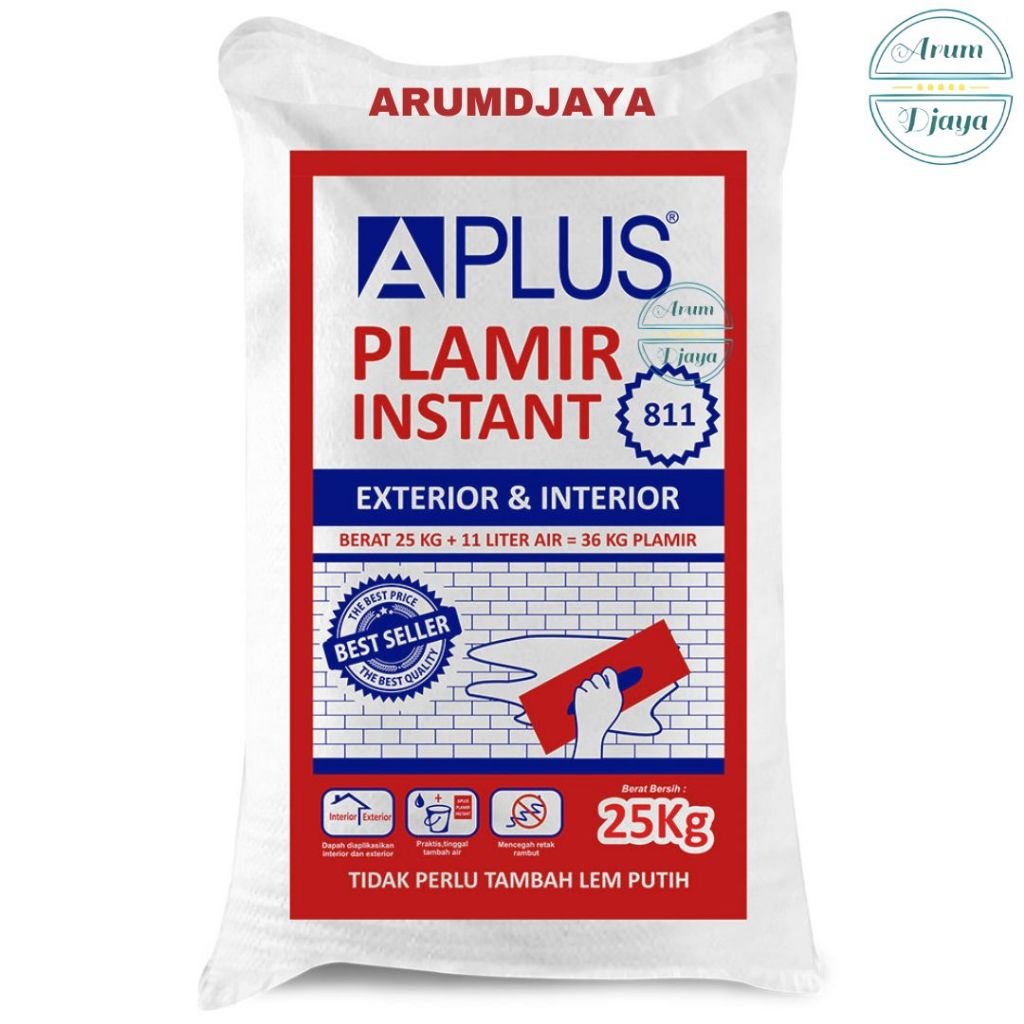 Plamir Instant Aplus 811 Kemasan A Plus Plamir Dinding Tembok Instan 1KG