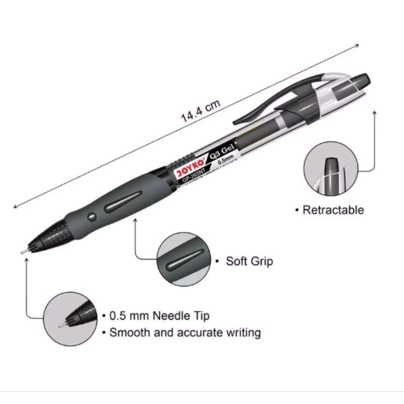 

pulpen pena gel Q3 Gp-265 NT joyko per pcs