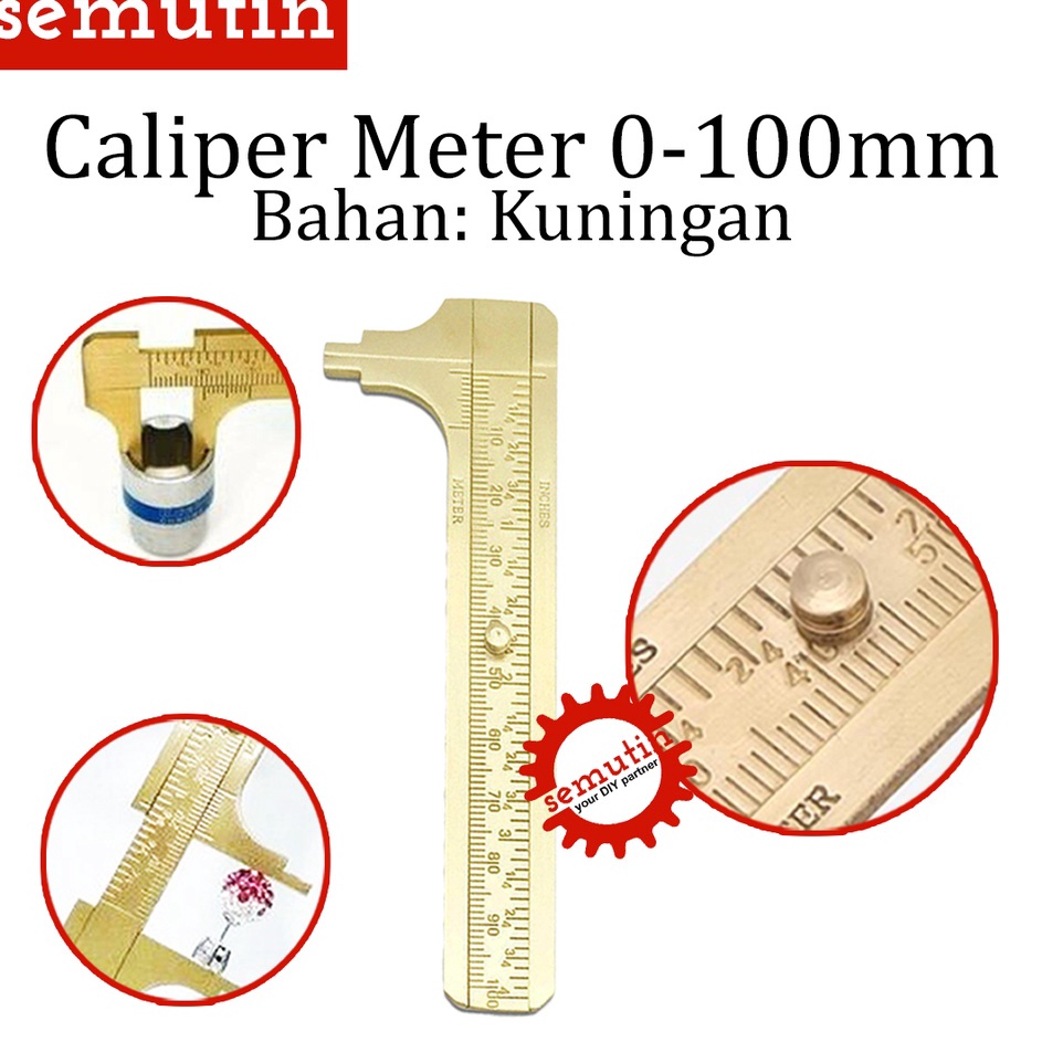 

Pabrik Caliper Meter Bahan Kuningan 1mm Jangka Sorong Vernier Sigmat Pengukur Sketmat Mini