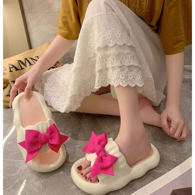 Tidak Diragukan Sandal Slip On Wanita Dewasa Sandal Selop Sandal Karet Wanita Karakter Pita Anti Sli