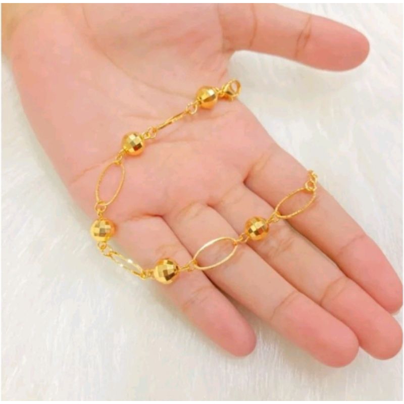 gelang rantai titanium gelang tangan bola bola cantik