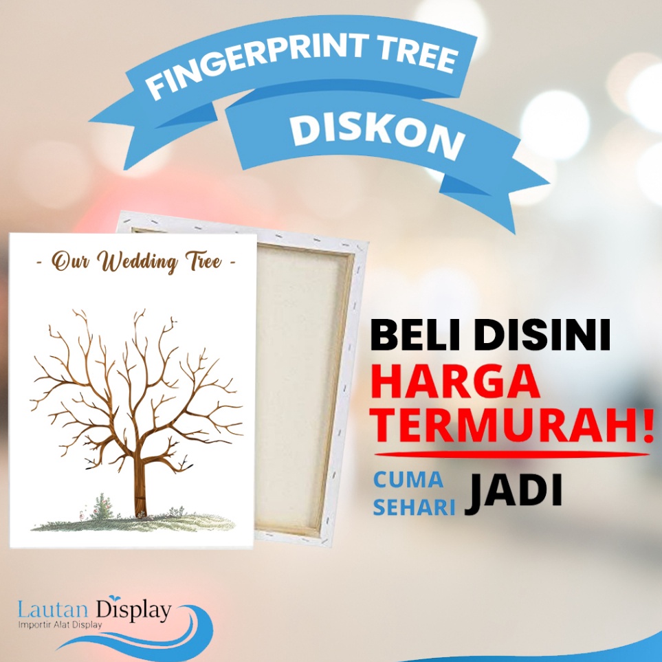 

New Now Canvas Wedding Tree Fingerprint Kanvas Guest Book Lukisan Pohon Sidik Jari Buku Tamu Pernikahan Wedding Invitation 5x7 cm Tema Biru Pink Ungu Merah Rainbow Kanvas Sketsa Gambar