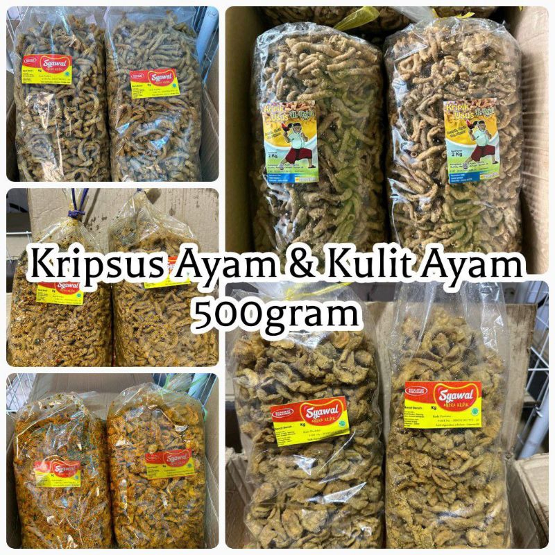 

Keripik Usus Ayam & Keripik Kulit Ayam Original Pedas 500gram