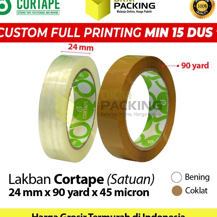 

Populer Lakban 24mm x 9yard CORTAPE Plakban Isolasi PREMIUM TERMURAH SELOP