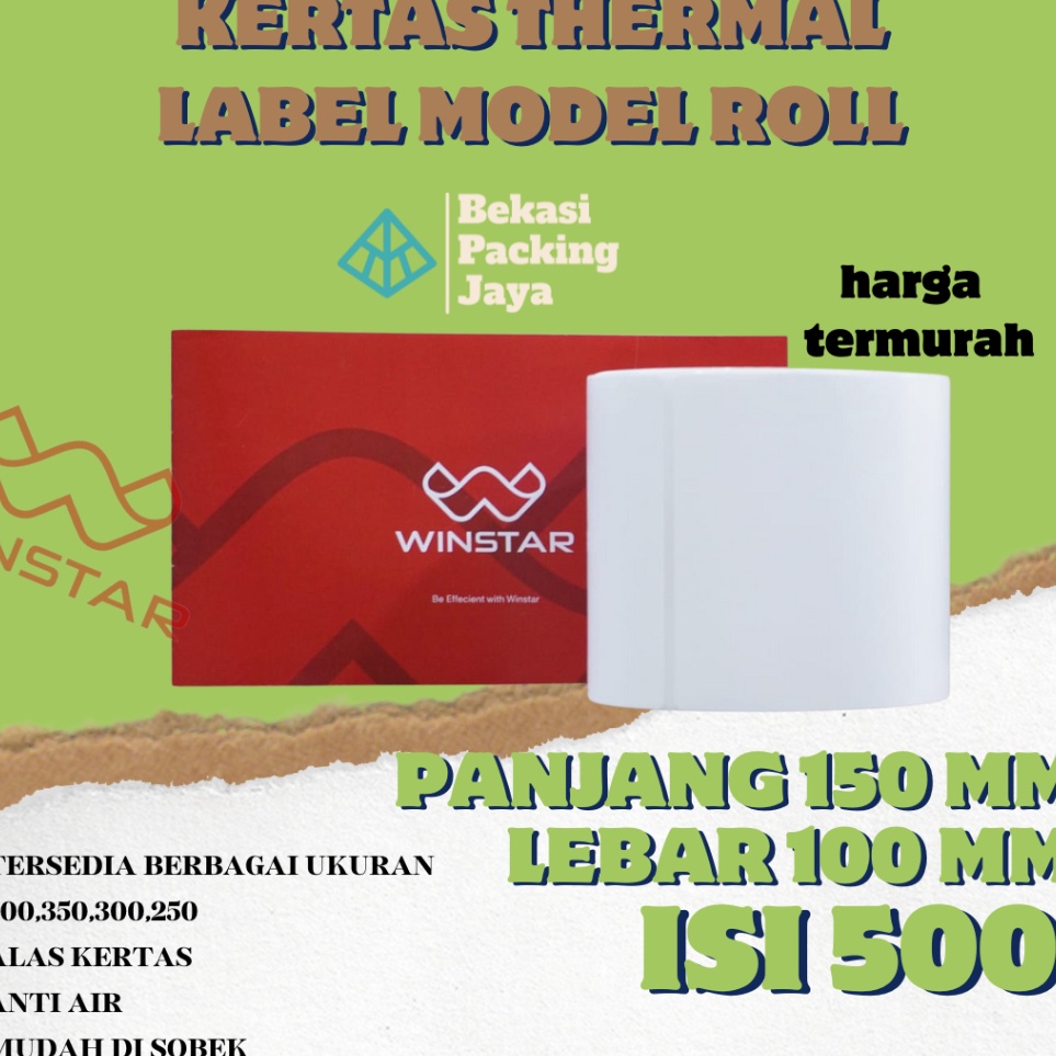 

Top Arrival Kertas Thermal Label Stiker 1x15 mm isi 5 A6