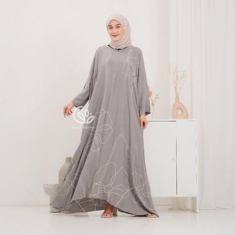 (GROSIR KAFTAN) KAFTAN BANDUNG LUMAJANG RAYON TEBAL PREMIUM DRESS WANITA NYAMAN ADEM  DEPAN RESLETIN