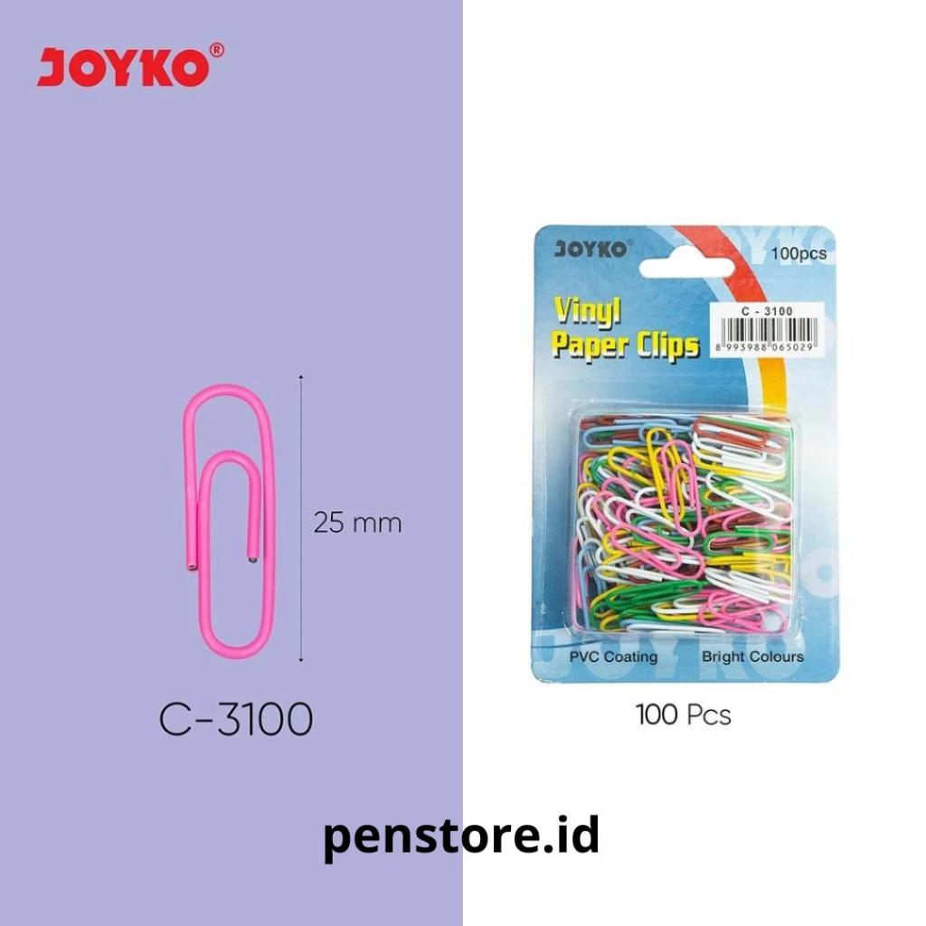 

(pcs) Paper Clip Joyko C-3100 oval warna / Klip Joyko / Penjepit Kertas Joyko C-3100