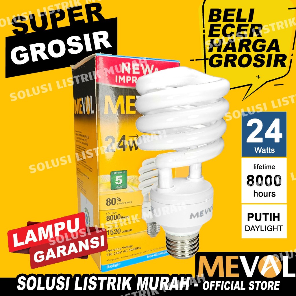 meval Spiral 24W Lampu Spiral LED