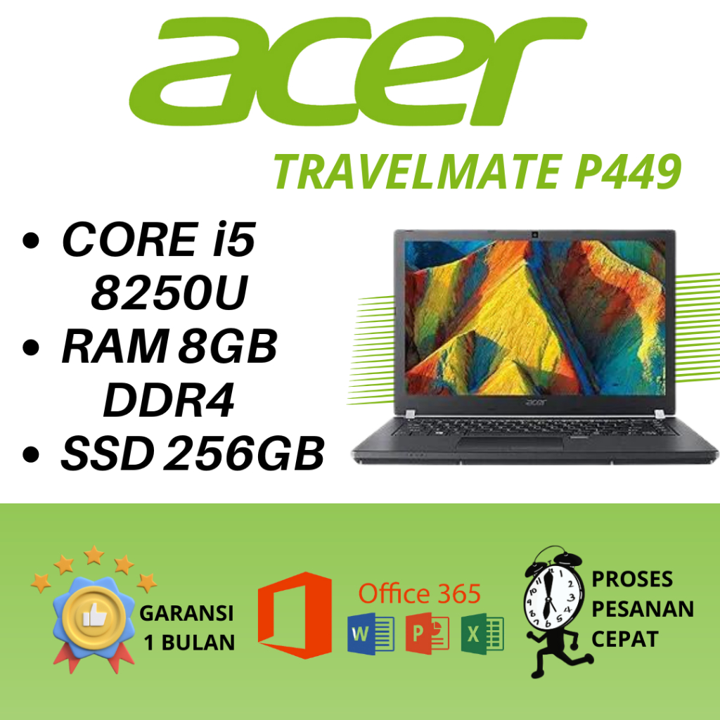 Acer TravelMate P449 Intel Core i5-8Gen/KeyboardBacklit/Laptop kerja/Laptop sekolah