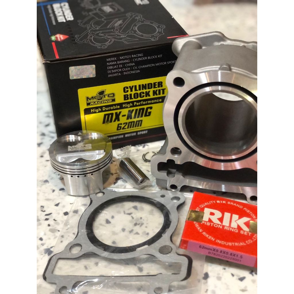 BLOK HEAD SILINDER BLOK KIT MX KING 62 MM MOTO 1 RACING ORIGINAL