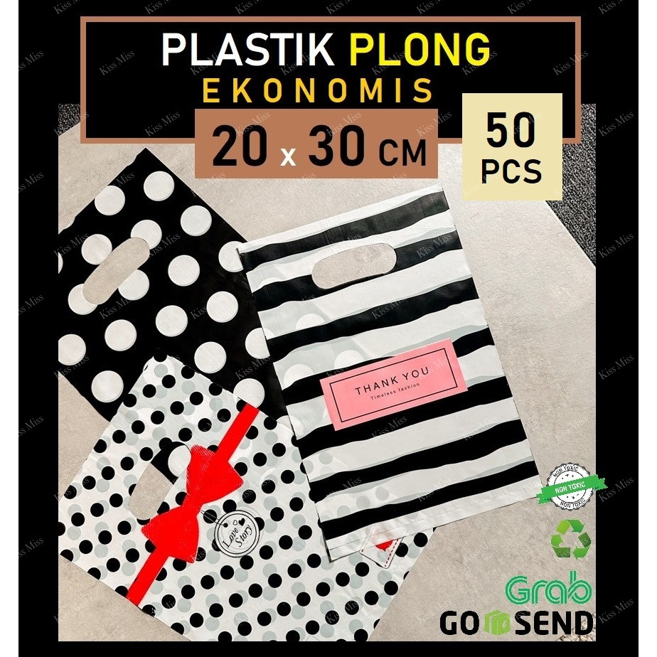 20x30 - 50 PCS - Plastik PLONG  - kresek motif - tipis - lucu - fancy - olshop - butik - plastik aks