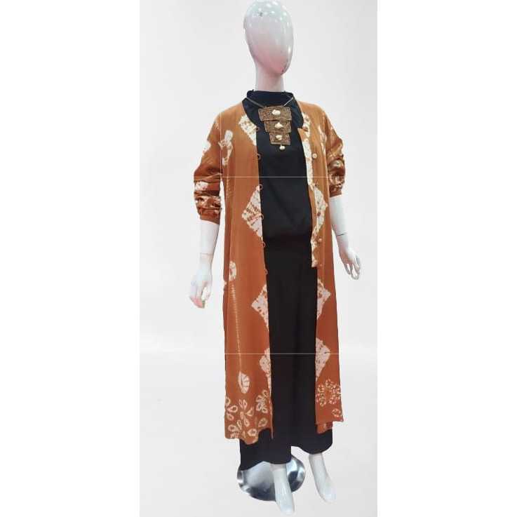 OUTER BATIK WANITA SHIBORI LENGAN PANJANG WANITA GAMIS SHIOBORI HANDMADE BAJU BATIK WANITA BY GARIAN