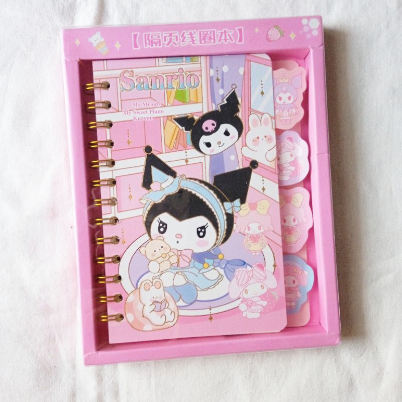 

[Gratis mendapat Keychain) DIY Binder Jurnal isi Super Tebal dengan 2 jenis lembar kertas karakter Melody dan Kuromi Sanrio