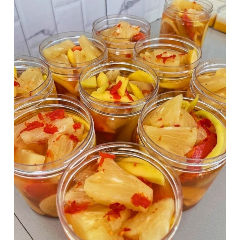 

Asinan Buah Mix In Jar 600 ML Kuah Lemon Tanpa Pemanis Buatan