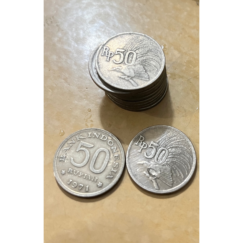 Uang koin kuno 50 Rupiah Cendrawasih 1971