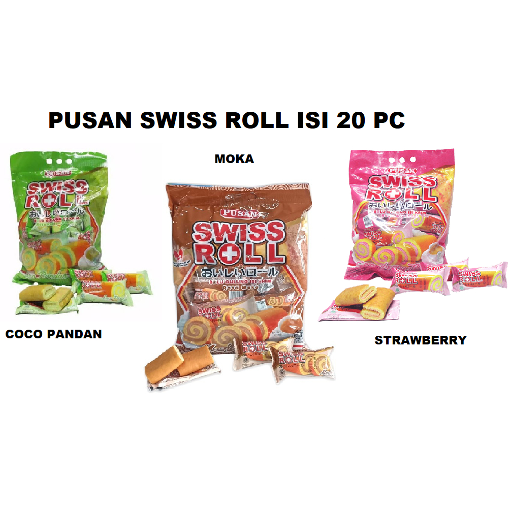 

Pusan Swiss Roll / Kue Bolu Gulung Isi Krim Isi 20 pcs