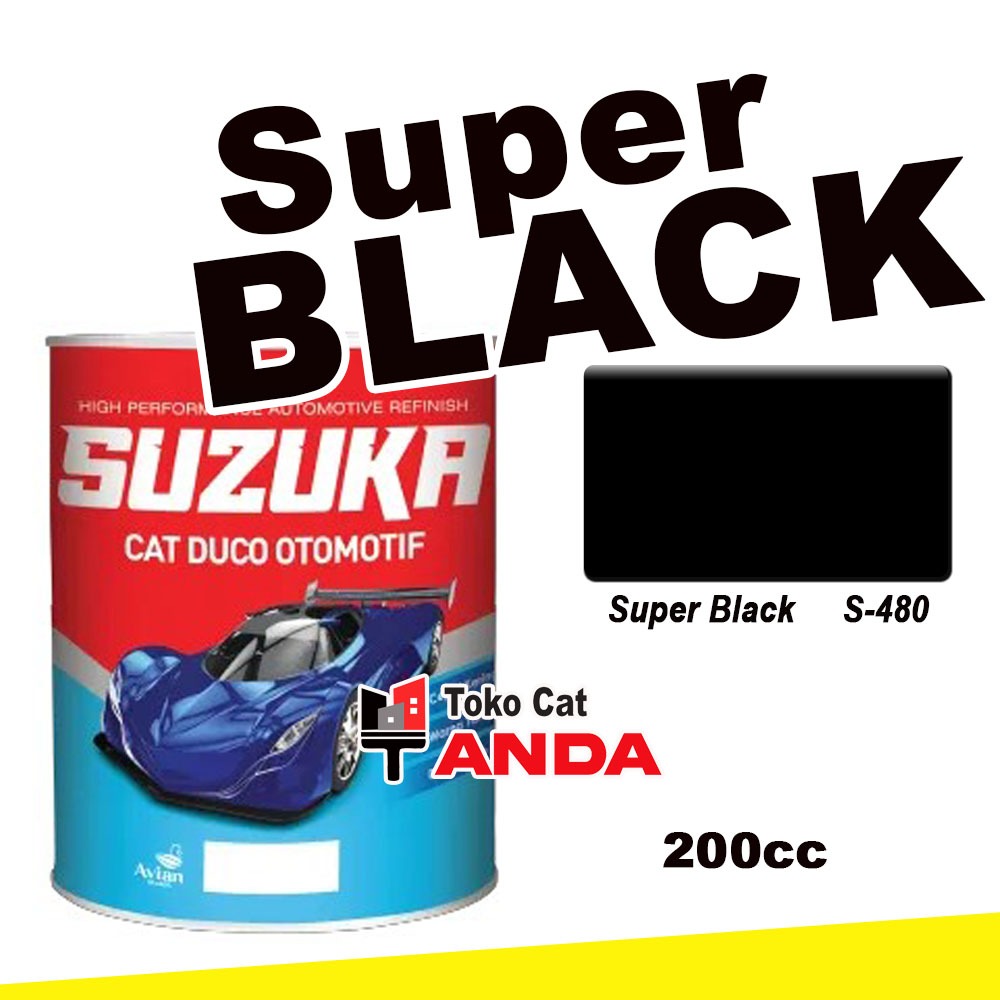 Cat Suzuka Black S840 - Cat Suzuka Super Black HItam Kilap solid 200cc