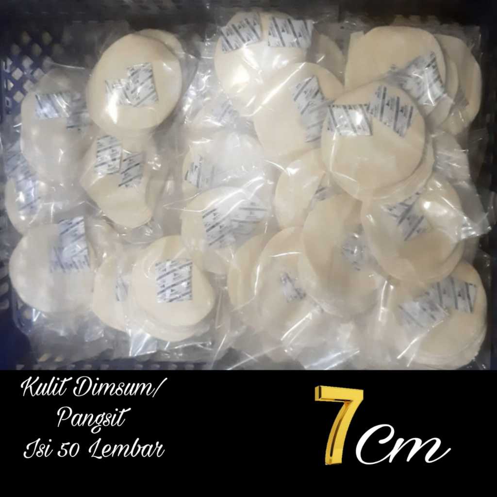 

Kulit Dimsum/Pangsit/Somay/Gyoza Bulat 7cm Isi 50 Lembar