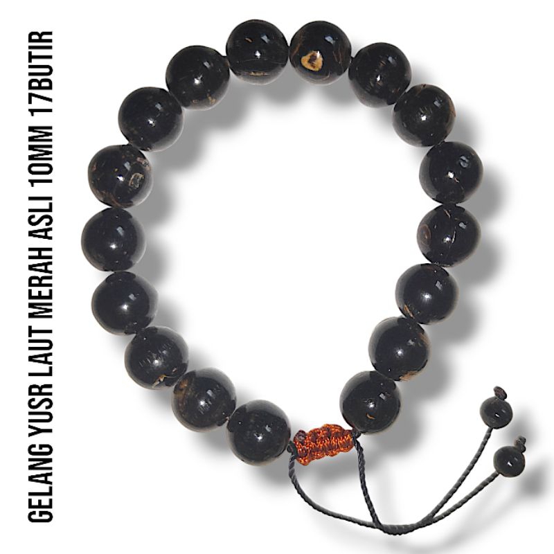 Natural Gelang Yusr/Yuser Laut Merah Black Coral 10mm ( Anthipates Concholin )