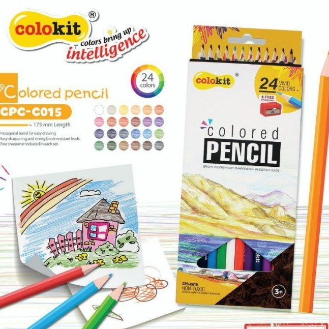 

Pensil Warna Flexoffice Colokit 24 Warna Panjang CPC-C015