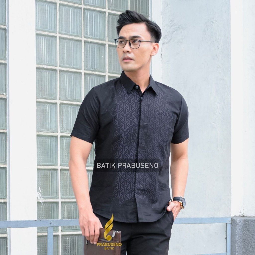 Batik Prabuseno Motif Kamandaka Kemeja Batik Pria Lengan Pendek Slimfit Katun Batik Slimfit Batik So