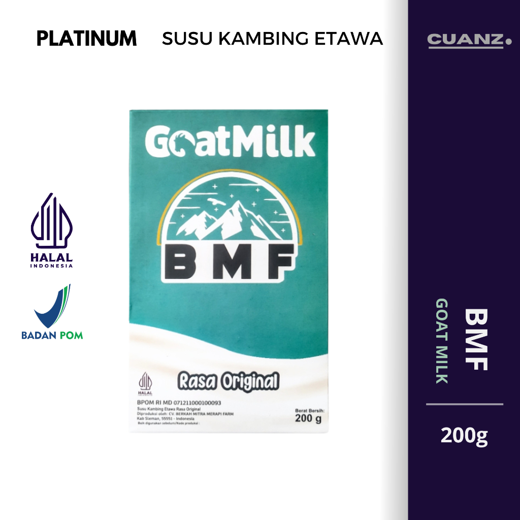 

Susu Kambing Etawa BMF GOAT MILK Platinum Isi 200 Gram Rasa Original Full Cream Bpom