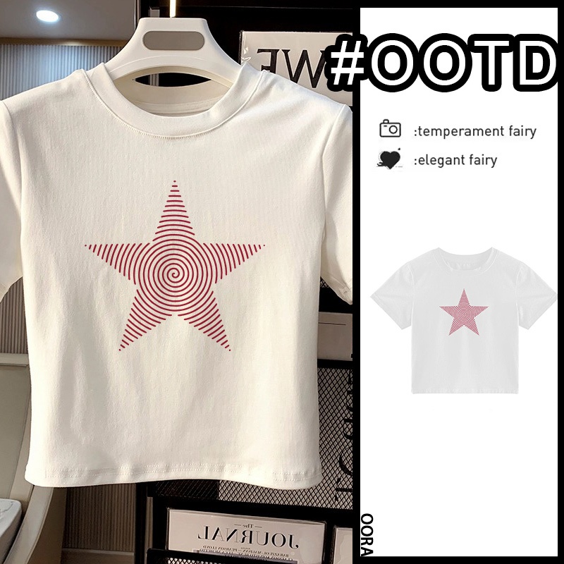 OORA kaos top crop pendek wanita korea baju top crop wanita baju atasan atasan wanita kekinian terba